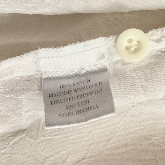 Johnny Was White Boho Floral Embroidered Rayon Tunic Top Size L Org.$298 - Picture 10 of 10